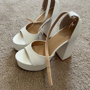 SHEIN Platform Chunky Heeled Ankle Strap Sandals, Size US 6.5